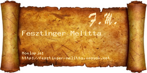 Fesztinger Melitta névjegykártya
